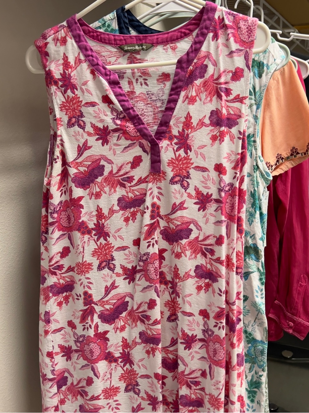 Tommy Bahama Casual Dresses Pink & Magenta Floral and Blue & Green Print Size 2